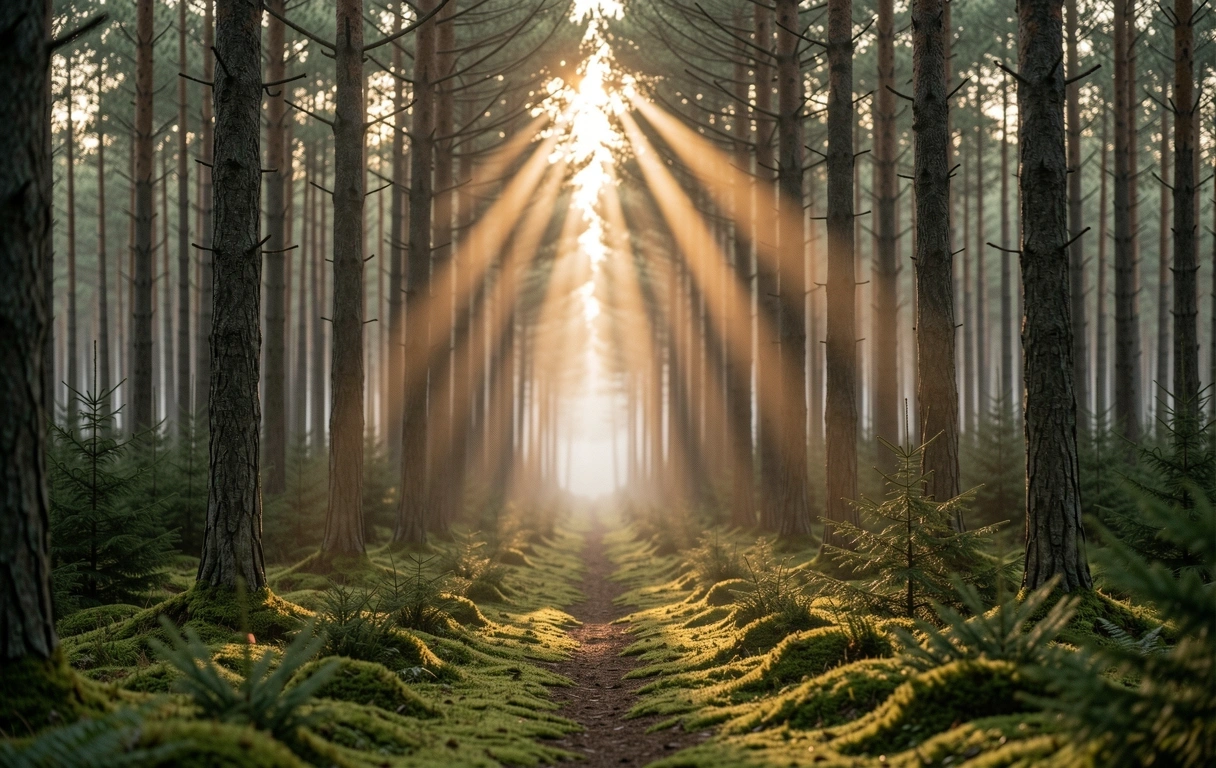 Morgendliches Licht im Wald